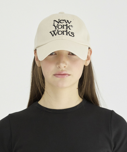 NEWYORKWORKS MIX LOGO BALL CAP_BEIGE