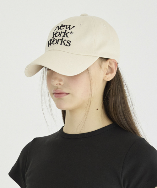 NEWYORKWORKS MIX LOGO BALL CAP_BEIGE