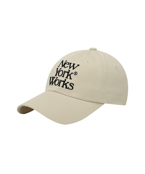 NEWYORKWORKS MIX LOGO BALL CAP_BEIGE