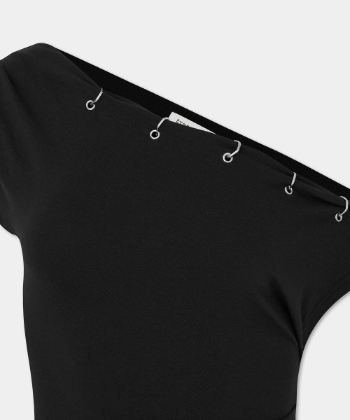 Piercing Drape Top (Black)