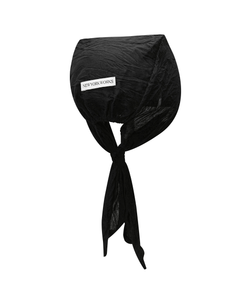 KNOTTED HAIR BANDANA_BLACK