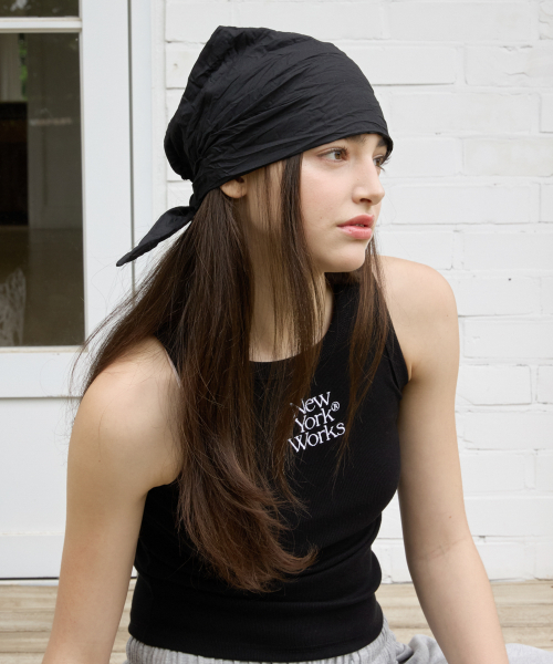 KNOTTED HAIR BANDANA_BLACK