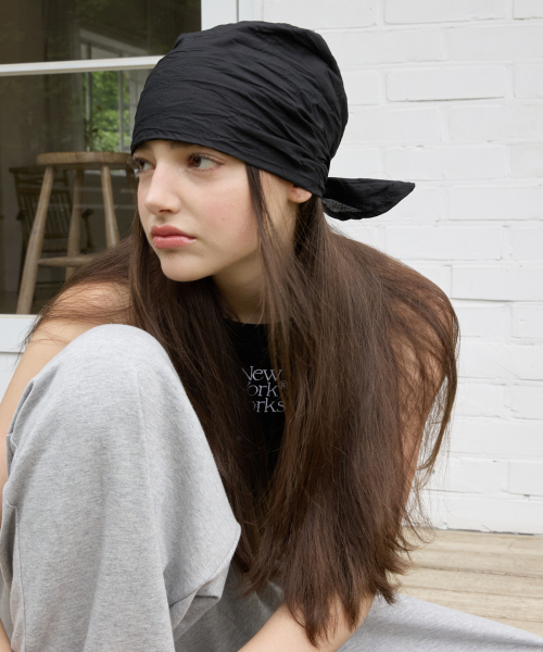 KNOTTED HAIR BANDANA_BLACK