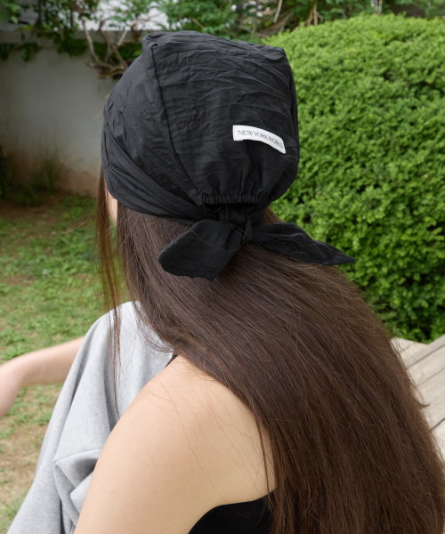 KNOTTED HAIR BANDANA_BLACK