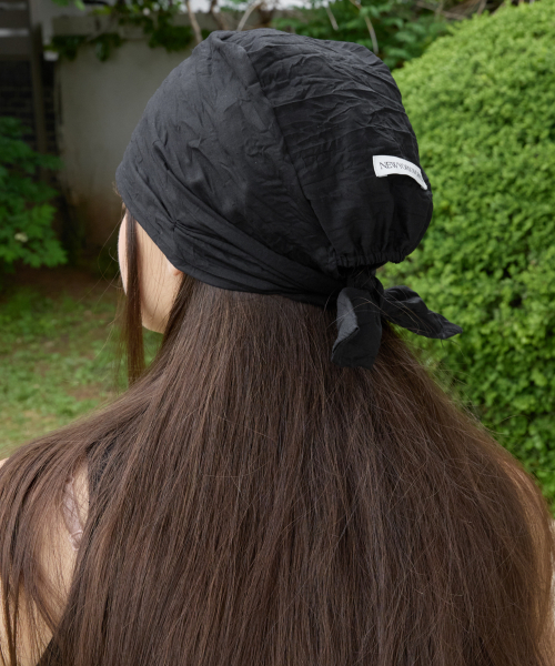 KNOTTED HAIR BANDANA_BLACK