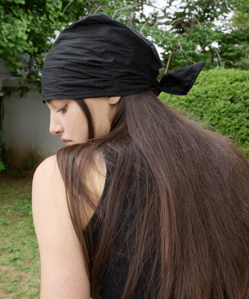 KNOTTED HAIR BANDANA_BLACK