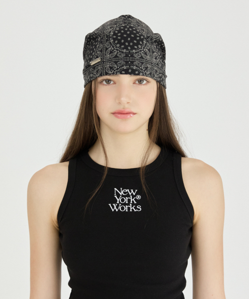 SUMMER PAISLEY BEANIE HAT_BLACK