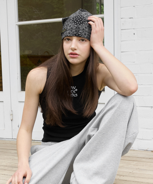 SUMMER PAISLEY BEANIE HAT_BLACK