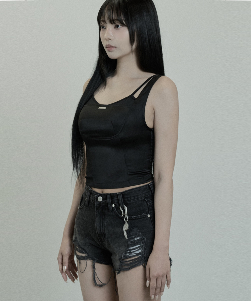 Baret Layered Tank Top (Black)