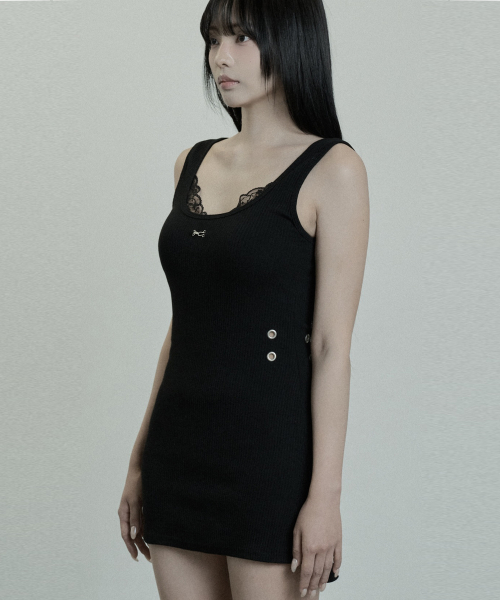 Eyelet Lace One-piece (Black)