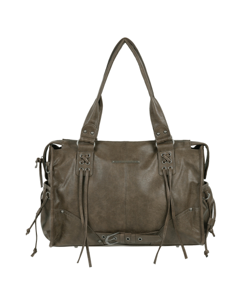 BELTED WASHING LEATHER BAG (BROWN) F25ZE990