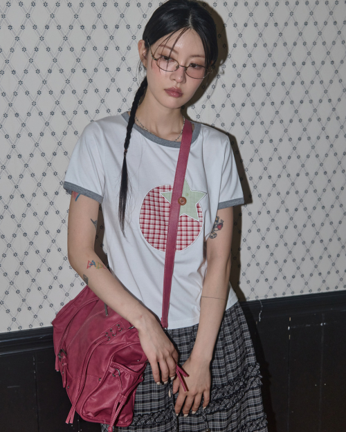 BELTED WASHING LEATHER BAG (CHERRY RED) F25ZE990