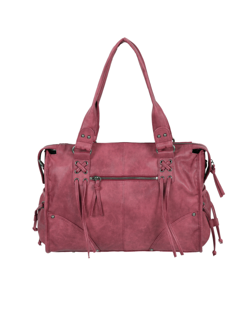 BELTED WASHING LEATHER BAG (CHERRY RED) F25ZE990
