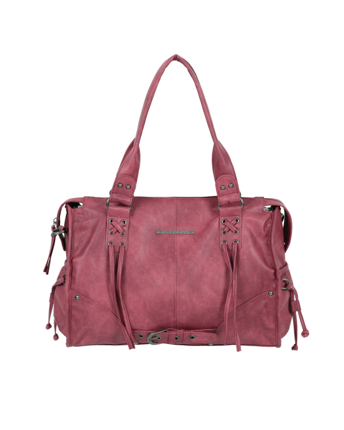 BELTED WASHING LEATHER BAG (CHERRY RED) F25ZE990