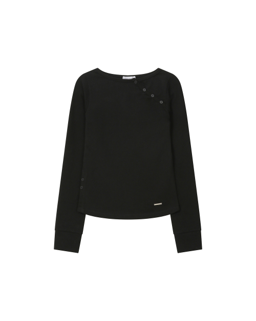 Slash button long sleeves BLACK