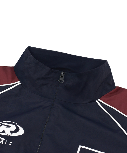 COLOR BLOCK PIPING RACING JACKET_NAVY
