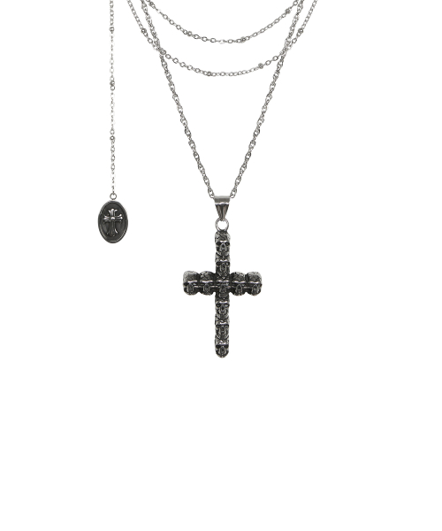 GT CROSS NECKLACE(SILVER)
