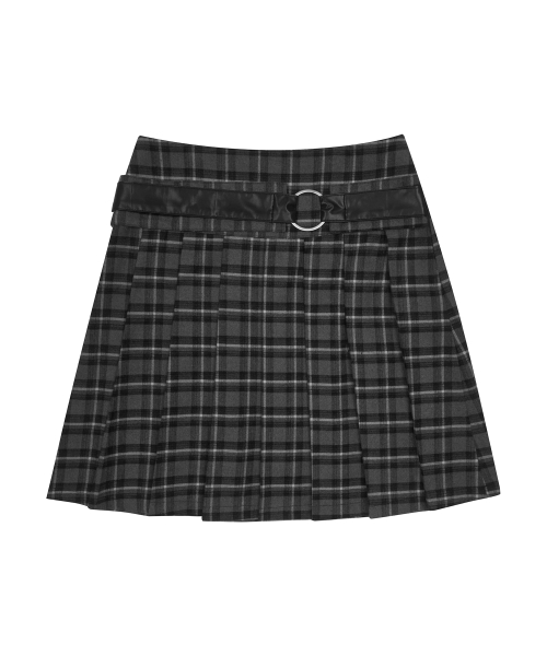 GT BELT CHECK SKIRT(BLACK)