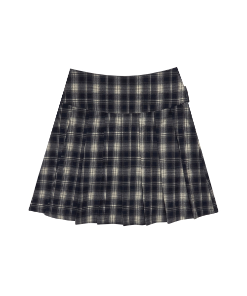 GT BELT CHECK SKIRT(NAVY)