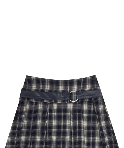 GT BELT CHECK SKIRT(NAVY)