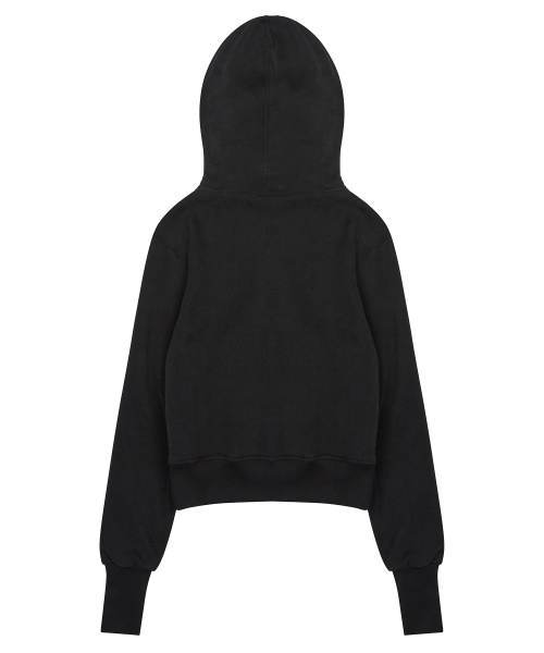 GT FUR UNBALANCE HOOD ZIP UP(BLACK)