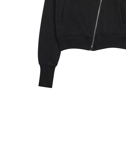 GT FUR UNBALANCE HOOD ZIP UP(BLACK)