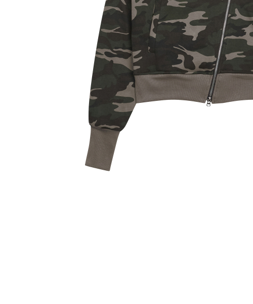 GT FUR UNBALANCE HOOD ZIP UP(CAMO)
