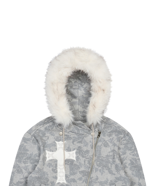 GT FUR UNBALANCE HOOD ZIP UP(3COLOR)