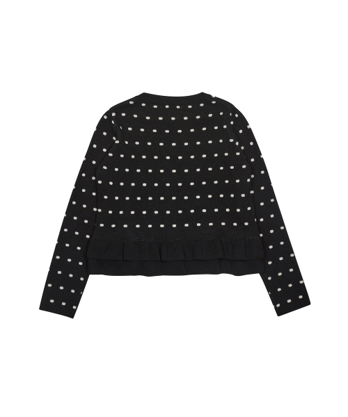 GT DOT FRILL CARDIGAN(BLACK)