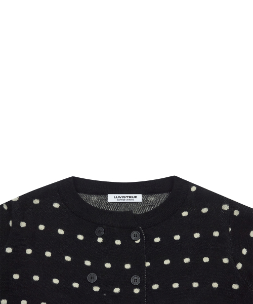 GT DOT FRILL CARDIGAN(BLACK)
