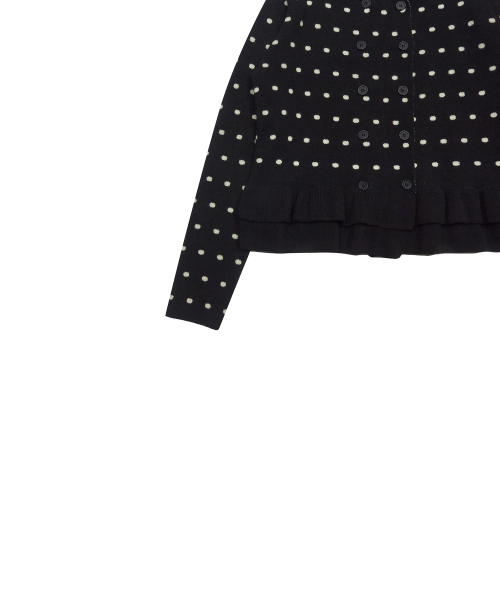 GT DOT FRILL CARDIGAN(BLACK)