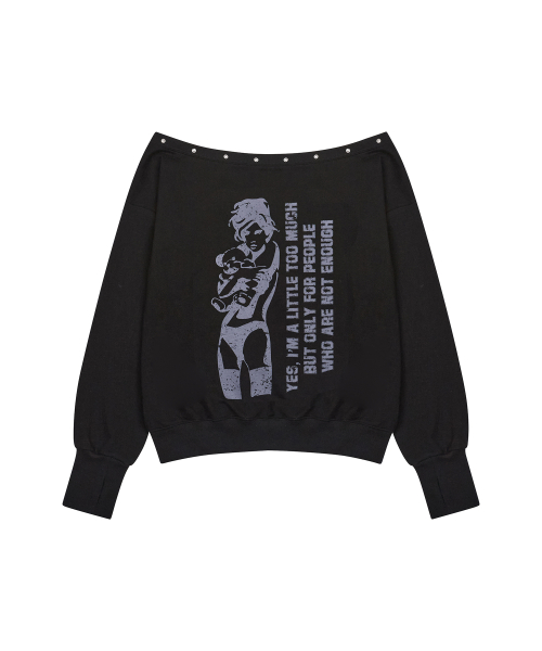GT ONE SHOULDER SWEATSHIRT(BLACK)