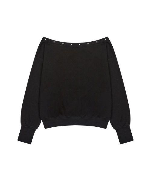 GT ONE SHOULDER SWEATSHIRT(BLACK)