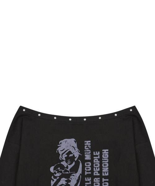 GT ONE SHOULDER SWEATSHIRT(BLACK)