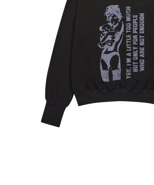 GT ONE SHOULDER SWEATSHIRT(BLACK)