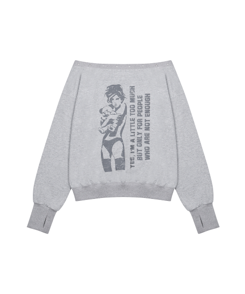 GT ONE SHOULDER SWEATSHIRT(GRAY)