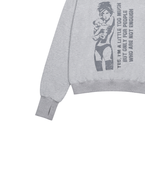 GT ONE SHOULDER SWEATSHIRT(GRAY)