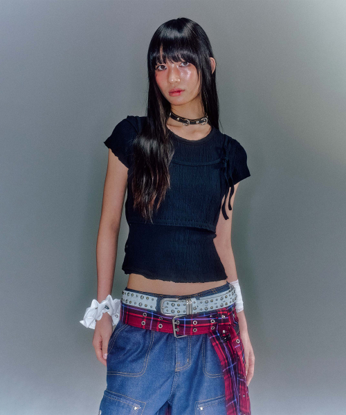 JAYNA CRUMPLE T-SHIRT (2COLOR)