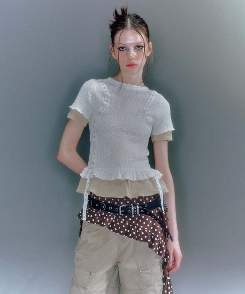 ROMY DOTS LAYERED SKIRT (2COLOR)