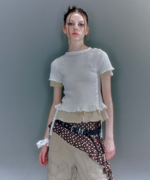 ROMY DOTS LAYERED SKIRT (2COLOR)