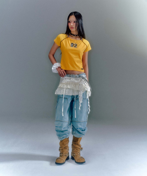 LILLY LACE LAYERED MINI SKIRT (2COLOR)