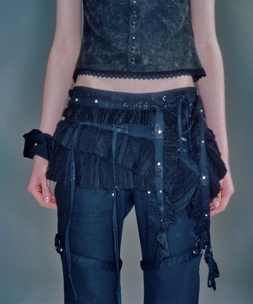 LILLY LACE LAYERED MINI SKIRT (2COLOR)