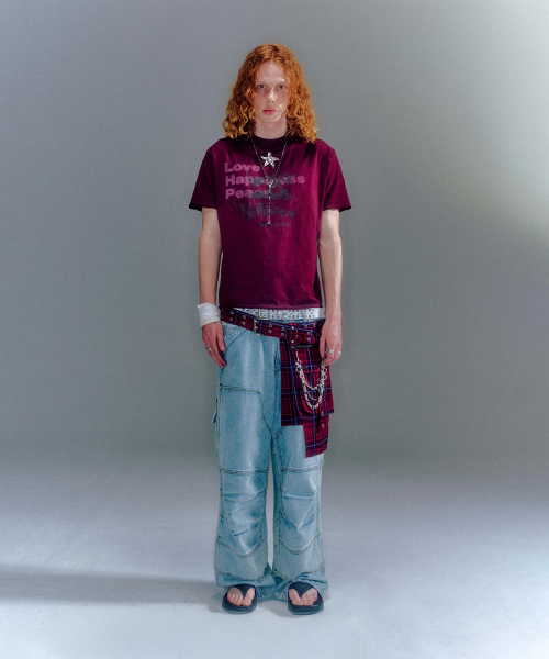 BAJESS LAYERED SKIRT CHECK RED BLUE