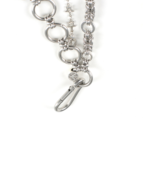 KAREN CHAIN KEYRING SILVER