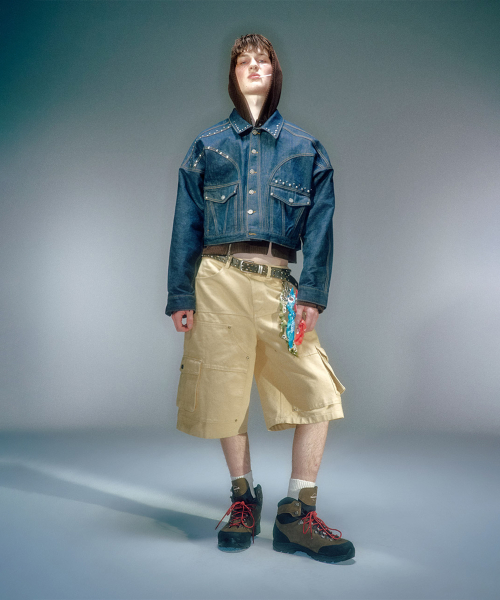 LIAM STUD DENIM JACKET DEEP BLUE