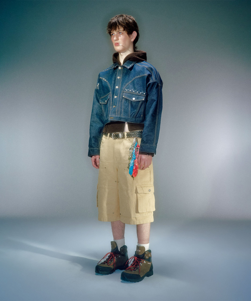 LIAM STUD DENIM JACKET DEEP BLUE