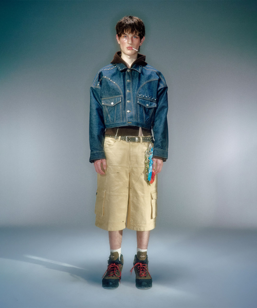 LIAM STUD DENIM JACKET DEEP BLUE