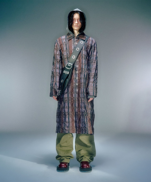 HADID CHECK WRINKLE HOOK COAT (2COLOR)