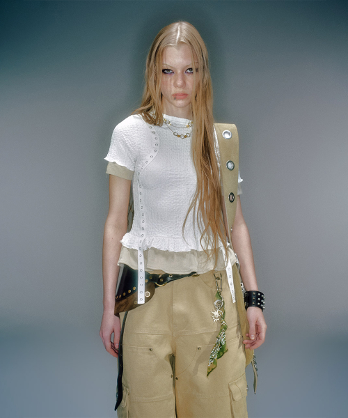 EDEL LAYERED SHIRRING T-SHIRT (3COLOR)