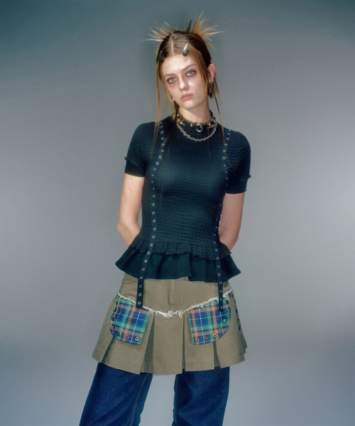 EDEL LAYERED SHIRRING T-SHIRT (3COLOR)